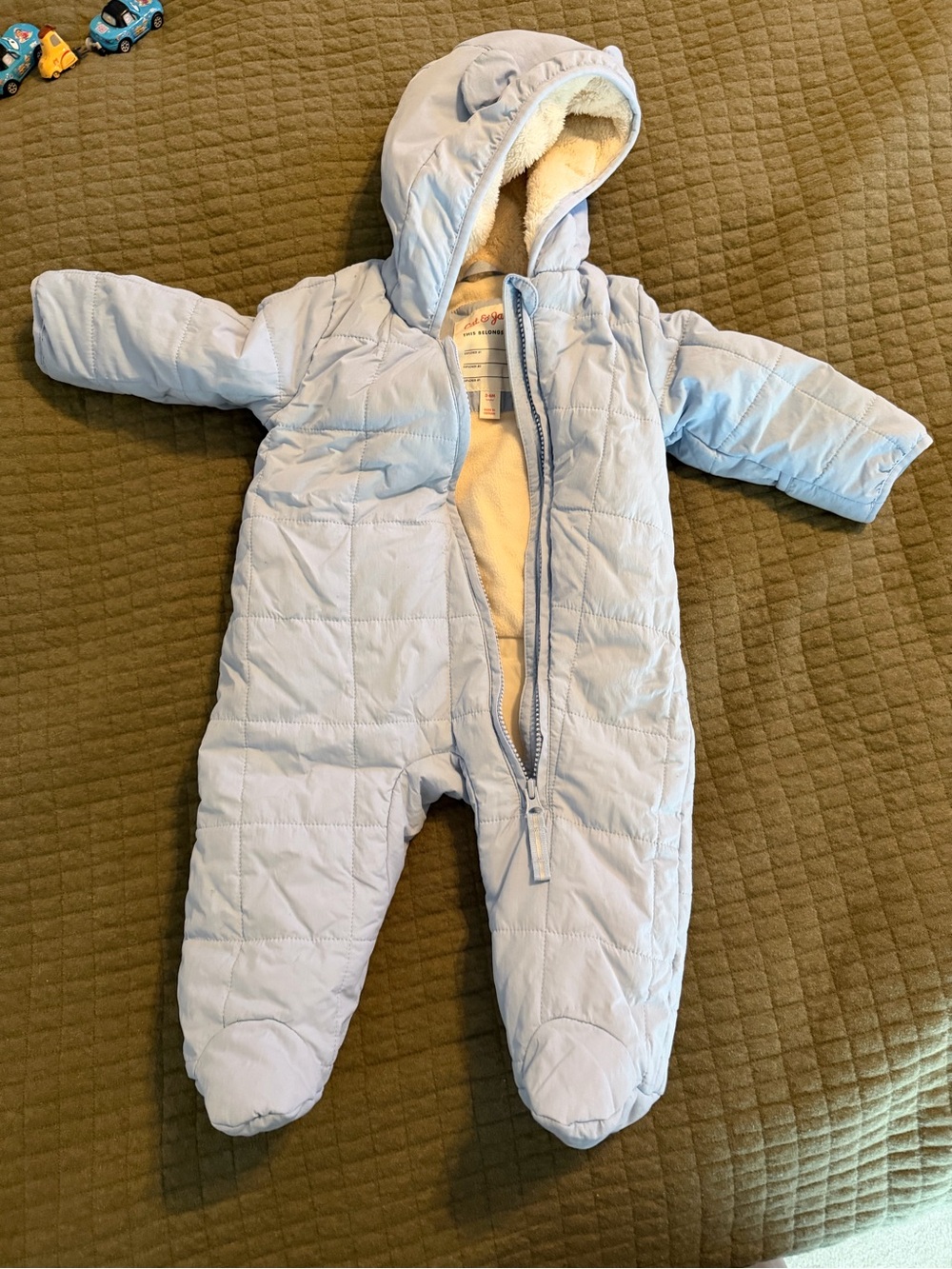 Cat & Jack Light Blue Infant Puffer Jacket with Hood